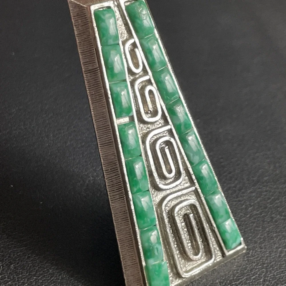 Vintage WHITING DAVIS Necklace Faux Turquoise Pendant - Picture 5 of 10